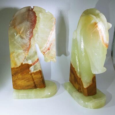 2 Onyx Horseheads + Chicago World's Fair paperweight