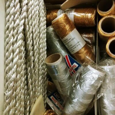 Upholstery trims and cords on bolts