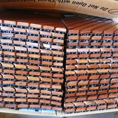 Teak Plank interlocking floor tiles 30 pc