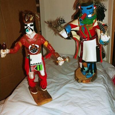 Kachinas 5 pc Fox, Morning Singer, Buffalo, some signed