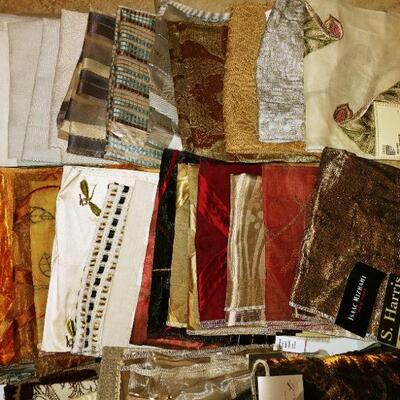 High End Drapery Samples - 54 pieces - mostly 17x17"