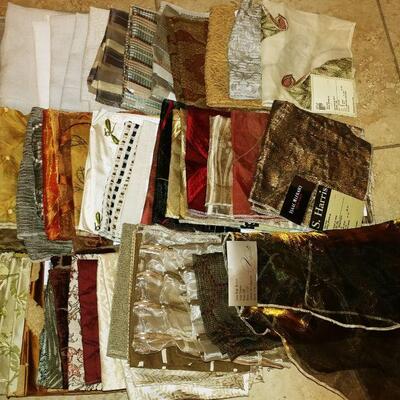 High End Drapery Samples - 54 pieces - mostly 17x17"
