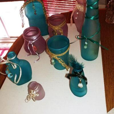 Vintage Bottles repurposed dÃ©cor set of 18
