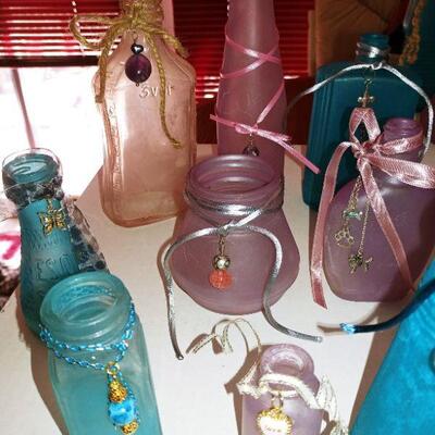 Vintage Bottles repurposed dÃ©cor set of 18