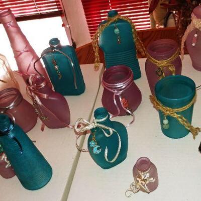 Vintage Bottles repurposed dÃ©cor set of 18