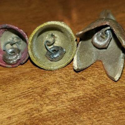 3 Vintage Brass Mini Bells