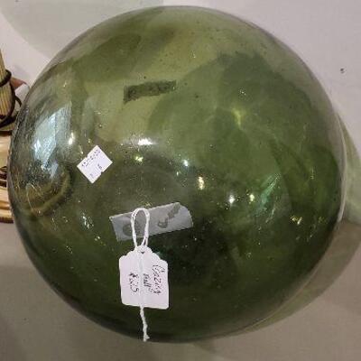 Large Green Glass Garden Gazing Ball Globe - item #301