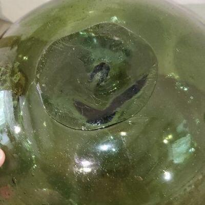 Large Green Glass Garden Gazing Ball Globe - item #301