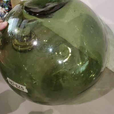 Large Green Glass Garden Gazing Ball Globe - item #301