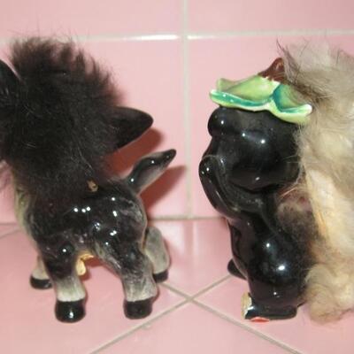 Lot 82 Ceramic Figurines 2 Donkey & Skunk California Creations by Bradley Japan