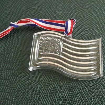 Waterford Glass Flag Ornament