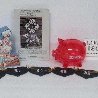 US Bank Piggy Bank, General Mills Cereal Bank, Moo Cao Craft Patterns, Welcome Craft Sign
