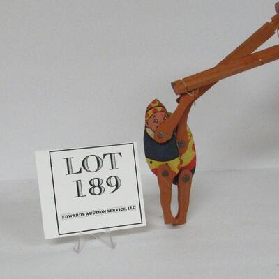 Fun Antique Wood Puppet Toy Riveted Chubby Kids Swing 