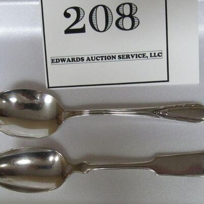 2 Antique Sterling Spoons Dowry Soup & Holmes & Edwards Teaspoon
