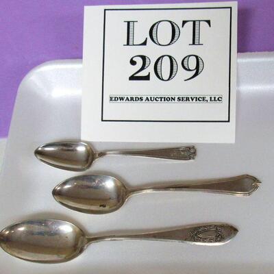 3 Antique Sterling Silver Spoons 