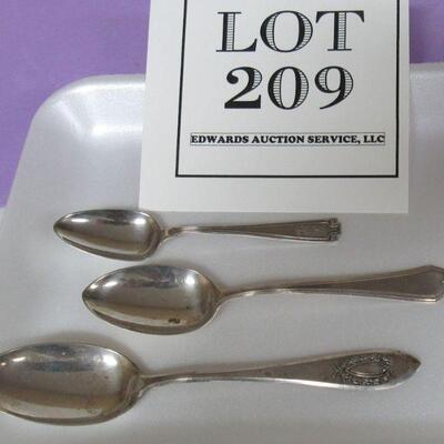 3 Antique Sterling Silver Spoons 
