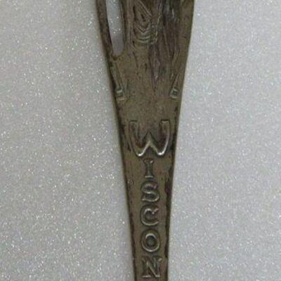 Antique Wisconsin Dells Native American Indian Spoon Copper Colored Face