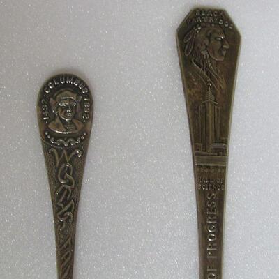 Columbian Expo Silver Plated Spoon & Chicago World's Fair Silver Plated Black Partridge Native American Indian Spoon