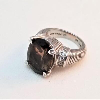 Lot #69  Judith Ripka Sterling Ring with Smokey Quartz
