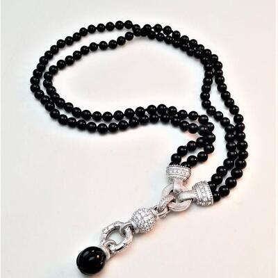 Lot #70  Judith Ripka 2-strand Onyx necklace with Enhancer