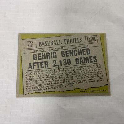 -3- GEHRIG | Benched after 2,130 Games | 1961 TOPPS Card #405