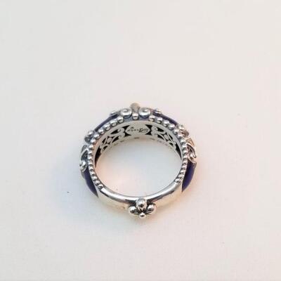Lot #90  Lovely Barbara Bixby Sterling, 18kt gold, and Lapis ring