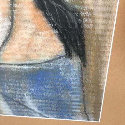 Lot 94 Pastel Drawing by Long Beach Artist Sid Hoskins Framed "Day Dream"