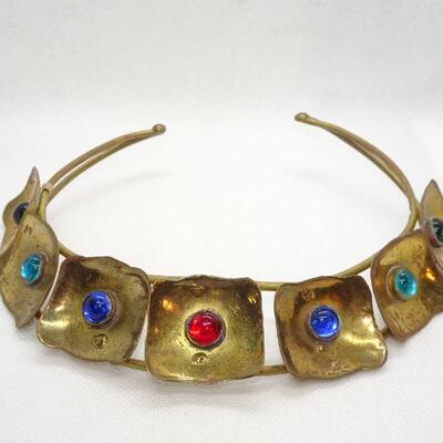 Metal Brass or Copper Grecian Style Cuff Necklace 