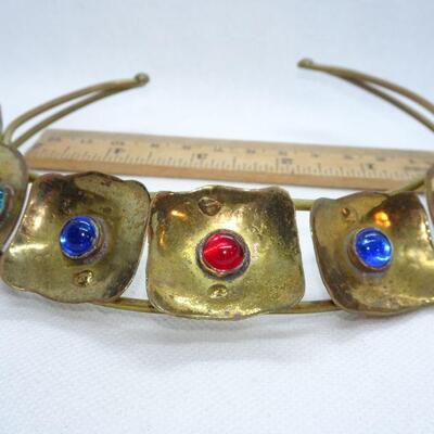 Metal Brass or Copper Grecian Style Cuff Necklace 