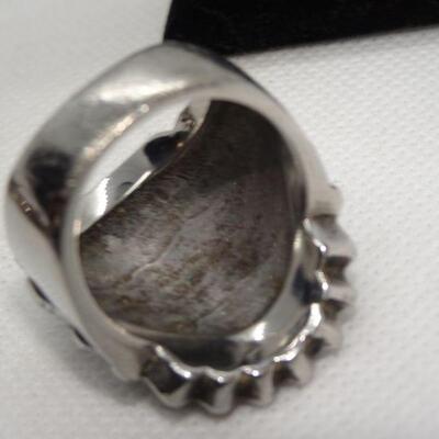 Silver Tone Mens Indian Skull Ring 