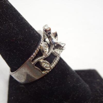 Silver Tone Butterfly Ring 