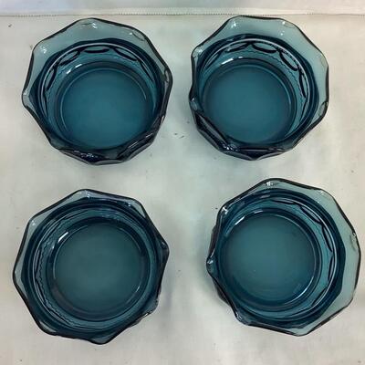 2156 Indiana Glass Kings Crown Aquamarine  Blue Glassware
