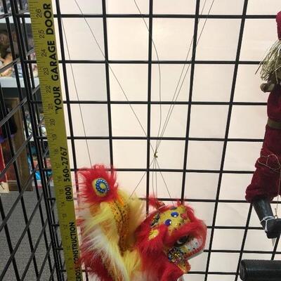 So Cool! Chinese Lion Dragon toy puppet marionette red yellow fluffy