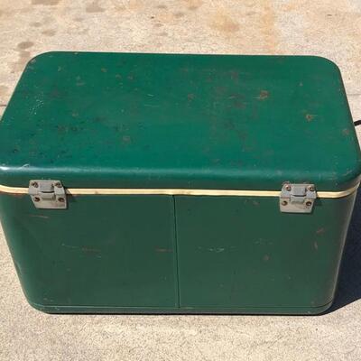 Lot 102 Vintage Metal Thermos Ice Chest Cooler
