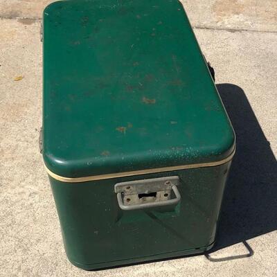 Lot 102 Vintage Metal Thermos Ice Chest Cooler