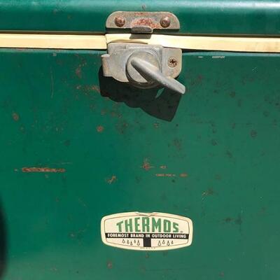 Lot 102 Vintage Metal Thermos Ice Chest Cooler