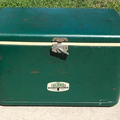 Lot 102 Vintage Metal Thermos Ice Chest Cooler