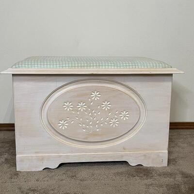 Small Cedar-Lined White Washed Chest