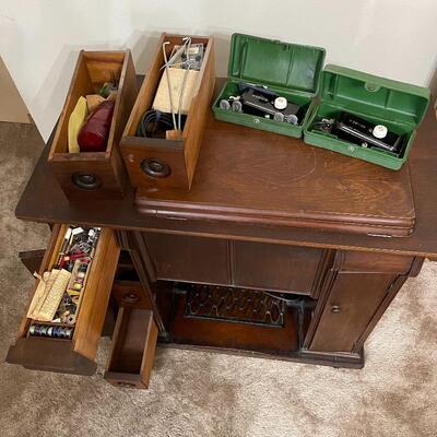Singer Sewing Cabinet and Machine