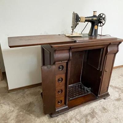 Singer Sewing Cabinet and Machine