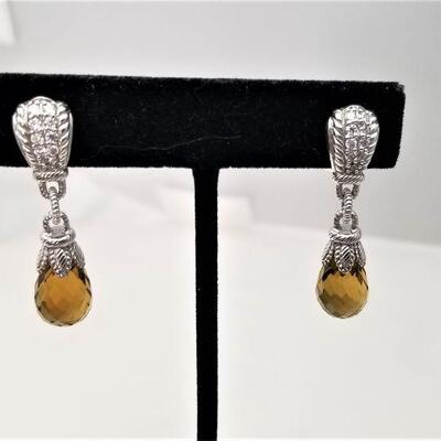 Lot #96  Gorgeous Barbara Bixby set - Faceted Citrine Pendant & Clip earring set