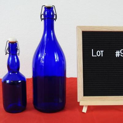 lot #9 Cobalt blue bottles