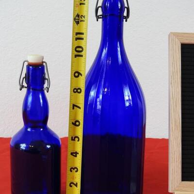 lot #9 Cobalt blue bottles