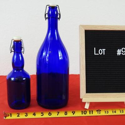 lot #9 Cobalt blue bottles