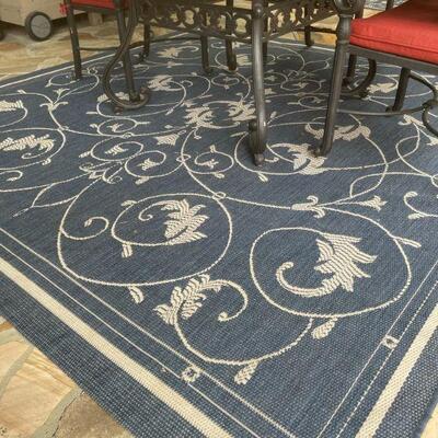 Blue/White Outdoor Rug Large 