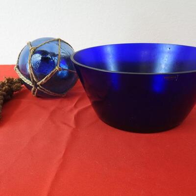 Cobalt blue serving bowl