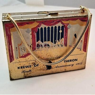 Lot #97  Vintage Krewe Favor - Theron 1957 Compact/Cigarette Case Combo
