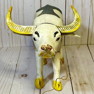 Lot 108 Wooden Water Buffalo Figure Toy