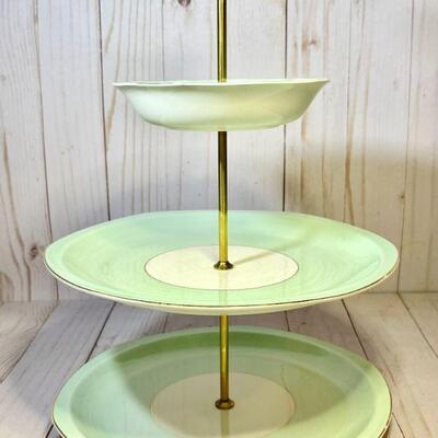 Lot 110 Vintage 3 Tier Tidbit Tray Server Royal Tudor Ware Neiman Marcus