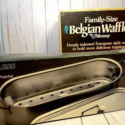 Lot 112 NEW Fish Poacher & Belgian Waffle Maker